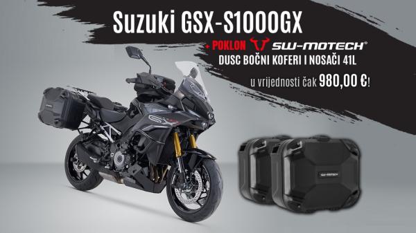 Uz kupnju Suzuki GSX-S1000GX poklanjamo vrhunske SW-MOTECH DUSC bočne kofere s nosačima!